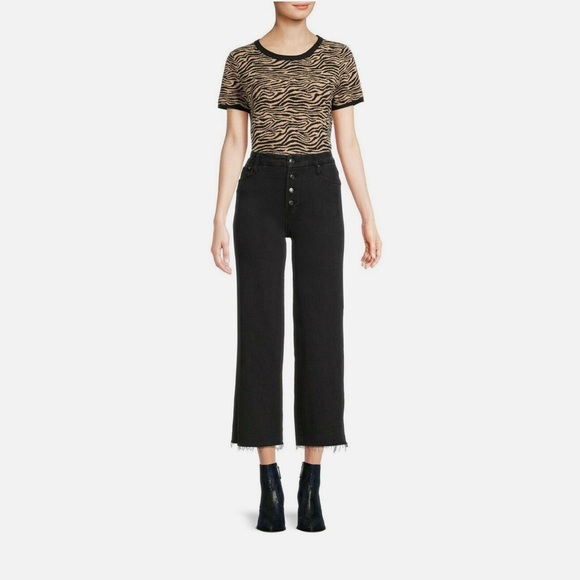 Time and Tru Black high waist wide leg pant-size 4 - Picture 1 of 7